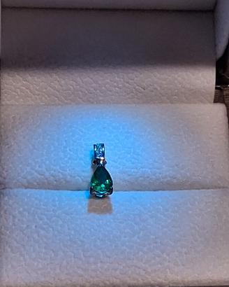 ciondolo con smeraldo colombia e brillanti