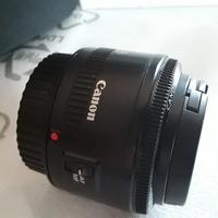 obiettivo Canon 50mm f1.8 come nuovo + paraluce
