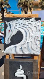 Quadro materico cavallo