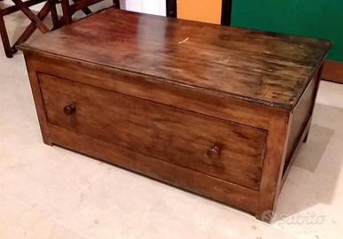 Cassapanca con cassetto, stile rustico, in legno