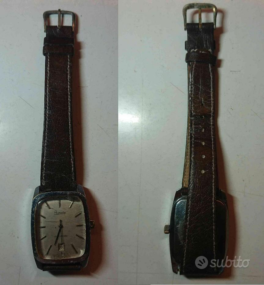 Peugeot Orologio Uomo Vintage Cassa Ovale Argento - Quadrante Testurizzato Con Piccoli Secondi - Cinturino In Vera Pelle Marrone - 33mm - 2