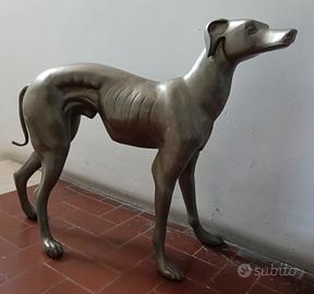 Statua Levriero in metallo anni '60 
