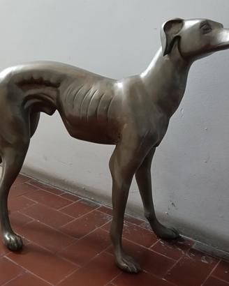 Statua Levriero in metallo anni '60 
