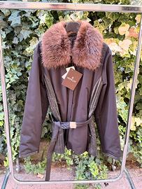 Moncler Angleterre tg 3 nera pelliccia pelle