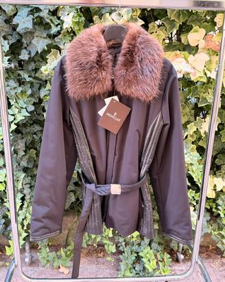 Moncler Angleterre tg 3 nera pelliccia pelle