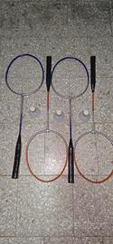 Set Badminton - 4 Racchette Brother + 3 Volani