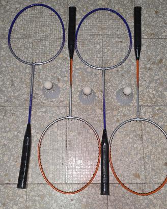 Set Badminton - 4 Racchette Brother + 3 Volani