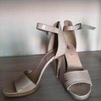 Sandali Beige in vera pelle con tacco 10 