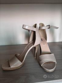 Sandali Beige in vera pelle con tacco 10 