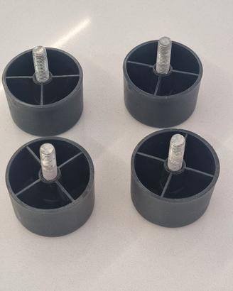 Set 4 piedini per mobili Ø ~55 mm con perno