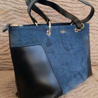 Borsa Alviero Martini  blu e nera con manici