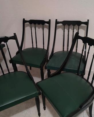 SEDIE ANTICHE  in legno e pelle