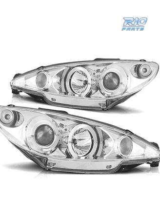 FARI PEUGEOT 206 98-08 ANGEL EYES FONDO CROMATO