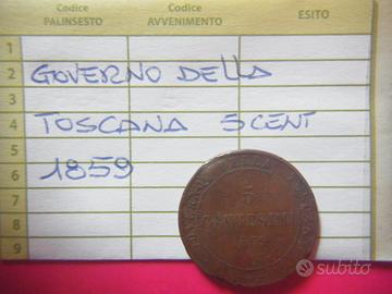 (444) - Antica Moneta Governo Toscano (5cent)