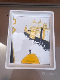 Splendido vassoio con disegno di Remo Brindisi ‘70