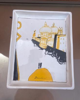 Splendido vassoio con disegno di Remo Brindisi ‘70