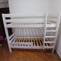 Letto a castello in legno bianco