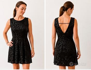 Vestito nero con paillettes – elegante – taglia 40