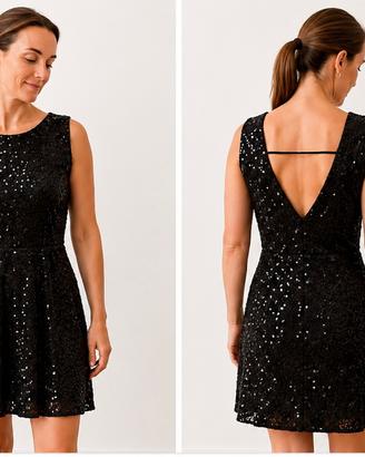 Vestito nero con paillettes – elegante – taglia 40