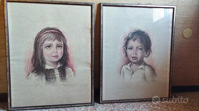 coppia quadri bambini che piangono - Tarantino