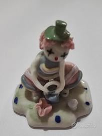 Clown musicale statuetta in porcellana vintage