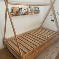 Letto a capanna in legno Sklum