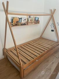 Letto a capanna in legno Sklum