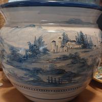 Vaso in Ceramica Deruta, Paesaggio Dipinto a Mano