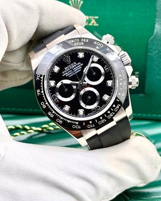 Rolex Daytona oro bianco Oysterflex Brilli Full