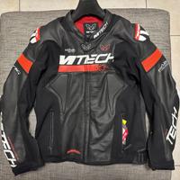 Giacca Mtech Ring V2 Leather Nero/Bianco/Rosso 52