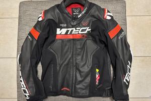 Giacca Mtech Ring V2 Leather Nero/Bianco/Rosso 52