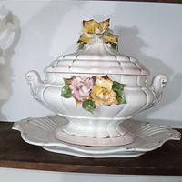 tritico capodimonte 1968  zuppiera + 2 vasi fiori