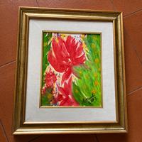 Dipinto ad olio stella di Natale 43x49