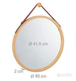 Specchio tondo moderno cornice bambù 
