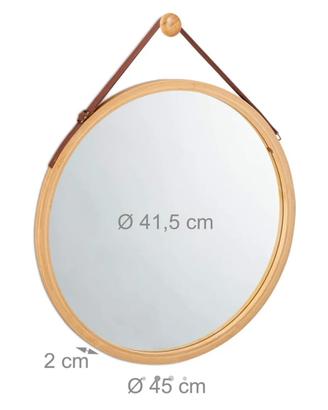 Specchio tondo moderno cornice bambù 