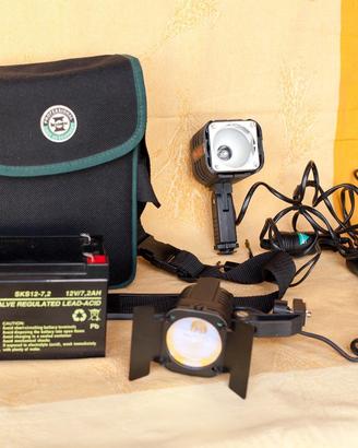 2 fari a batteria 12v per videocamera
