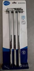 Porta asciugamano Quaddro Sensea triplo metallo