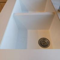 Top cucina in gres con lavello  a 2 vasche