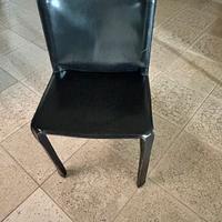 Set 6 sedie Bellini Cassina pelle nera CAB 412