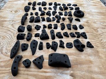 Set prese arrampicata 74 pezzi nero