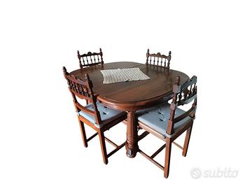 Set Tavolo Allungabile Salvaspazio e 4 Sedie Stile