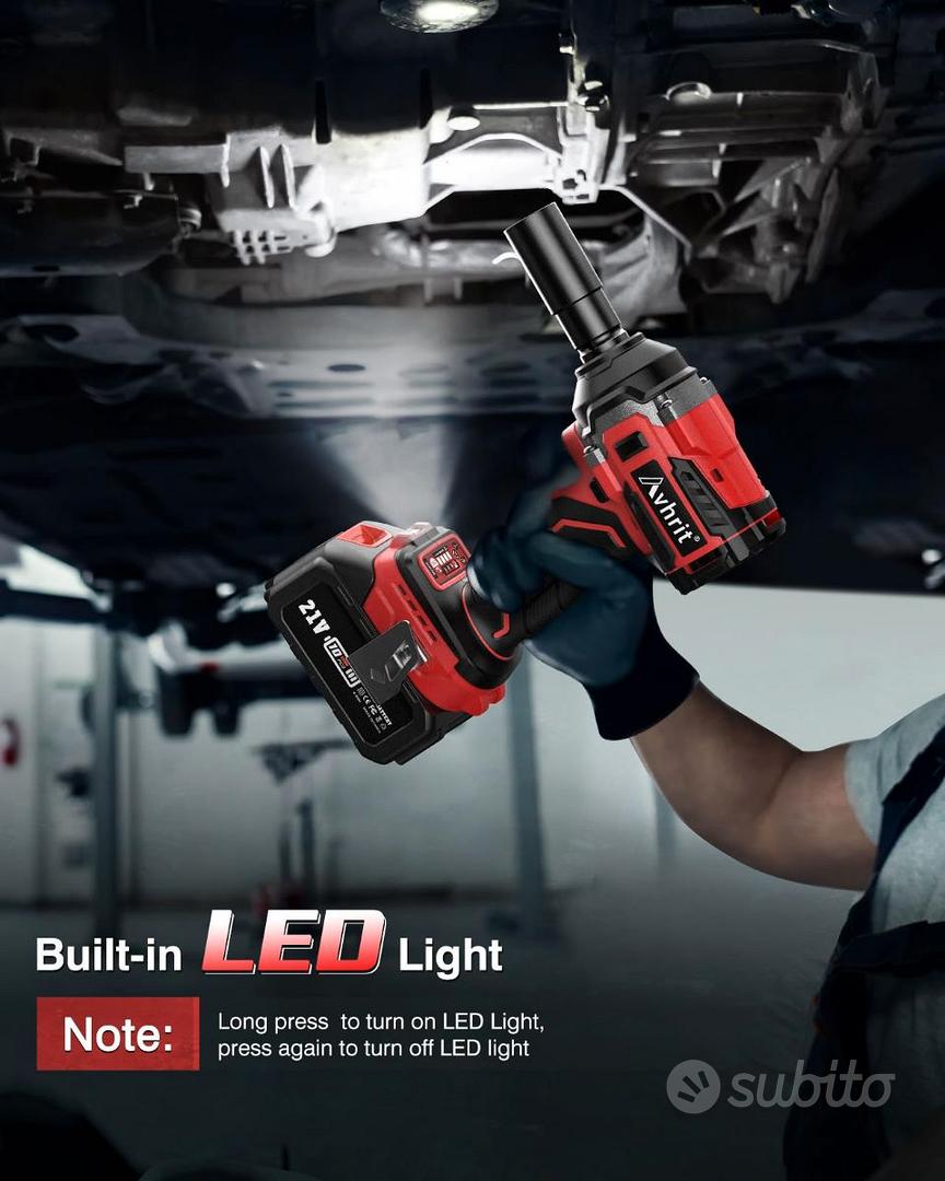Avhrit Avvitatore A Impulsi 1000Nm | Batteria 8000mAh, 4 Bussole, Barra Estensione | Per Auto E Camion - Foto 7