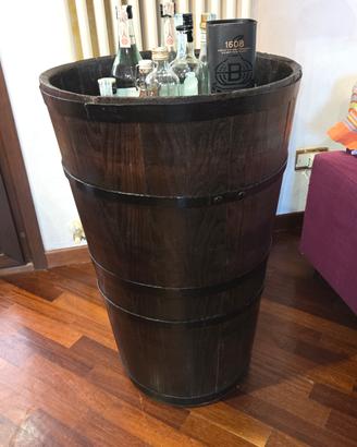 Botte in legno antica portabottiglie d'arredo