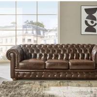 Divano in pelle Chesterfield 3 posti