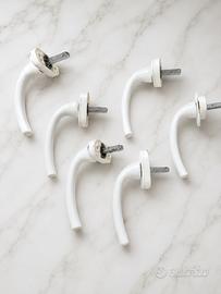 Set 6 maniglie per finestre pvc/metallo
