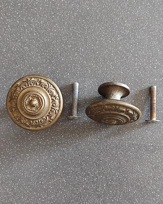 Coppia maniglie in ottone cassetti mobili antichi