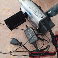 videocamera con cavo alimentatore