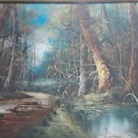 Quadro  Riva -  Foresta acqua legno. 