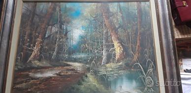 Quadro  Riva -  Foresta acqua legno. 