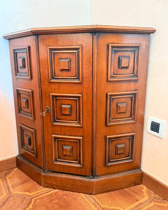 Mobile/ Libreria Angolare Classica in Legno Noce